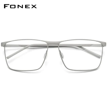 FONEX Titânio Puro Óculos Homens 2020 Nova Prescrição de Óculos Quadrado Grande Óculos de Miopia Óptico de Armação de Óculos 8526