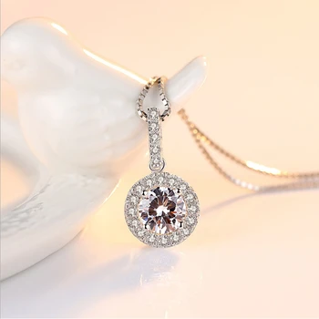Prata Esterlina S925 Colar VVS1 Diamante de 2 Quilates Pingente para as Mulheres de Casamento Branco Topázio pura pedra preciosa natural Pingentes