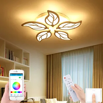 Lâmpada de teto LED de controle de APLICATIVO moderno acrílico simples lâmpada de iluminação criativa sala de estar, sala de jantar, quarto lâmpada atacado