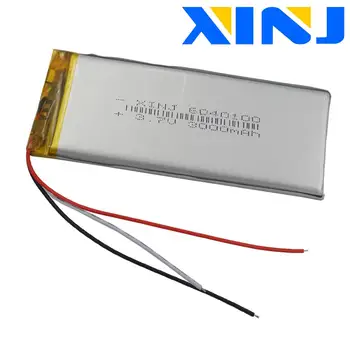 XINJ 3,7 V 3000 mAh 3wires para termistor de Polímero de Lítio Li-Po Bateria 6040100 Para o GPS, PSP E-book PDA MEADOS de ipod DVD Tablet PC