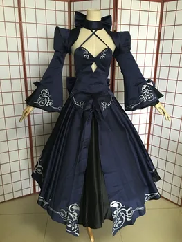 Fate Stay Night Saber Alter Arturia Pendragon Cosplay Traje Mulheres Anime FGO Zero Destino Noiva Preto Vestido Gothic Lolita