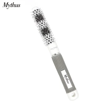 Mythus Pro 1 Pc 25mm de Cabeleireiro, Cacheados Escova Resistente ao Calor da Cerâmica de Cabelo Escova Redonda Com Nylon Dentes Cabeleireiro Ferramentas de Estilo