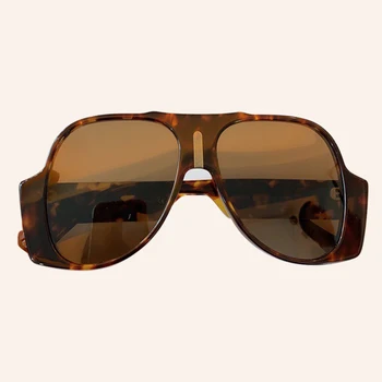 Quadro do acetato Piloto de Óculos de sol das Mulheres Nova Marca de Moda UV400 Oversize de Óculos de proteção Óculos de Sol UV400