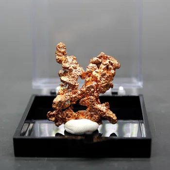 MELHOR! Natural Raro cobre amostras minerais, Pedras e cristais de Cura de cristal da china frete grátis tamanho da caixa de 5,2 cm