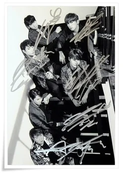 Shinhwa autografado assinado foto de grupo 10*15cm 4*6inches o automóvel de ping nova coreano 01.2017