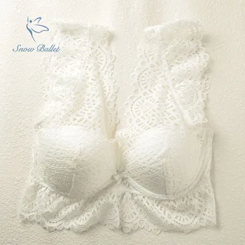 Chegada nova super sexy lingerie longo sutiã pode ser usado externamente full lace white mulheres cueca íntimos