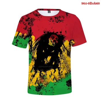 Mulheres de Roupas Engraçado Bob Marley T-Shirt de Impressão 3D Camiseta Hipster Curto Manga Harajuku Streetwear Bob Marley Camiseta Casual
