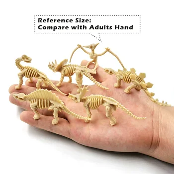 12pcs de Simulação de Dinossauros Esqueleto modelo animal Realistas figura de ação de decoração de casa de Presente Para o Menino menina crianças hot toys conjunto