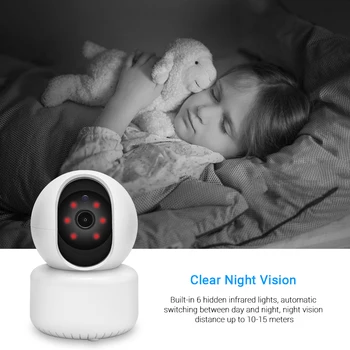 Hamrolte HD1080P Mini Câmera IP Wifi visão noturna Áudio em Dois sentidos Detecção de Movimento de Acesso Remoto de Pan/Tilt Câmera Monitor do Bebê iCSee