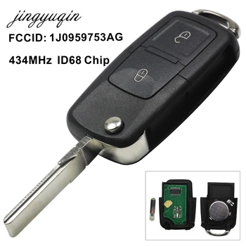 Jingyuqin 2/3/4 Botão Carro Remoto Chave de 434MHz ID48 Chip para VW Lupo Bora Passat Polo de Golfe Besouro T5 1J0 959 753 AG
