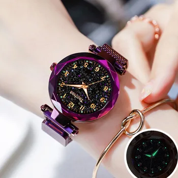Dropshipping Céu Estrelado Mulheres Pulseira de Relógio de Pulso Feminino Relógio Relógio Feminino 2020 zegarek damski Mãos Luminosas Relógios