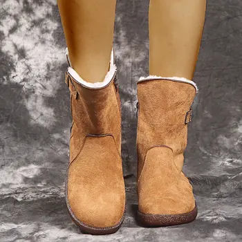 MCCKLE Mulheres Bota de Neve Quente Luxuoso do Inverno das Senhoras Fivela de Televisão Feminino antiderrapante Ankle Boots Feminina Exterior Sapatos de Mulheres Casual Novo