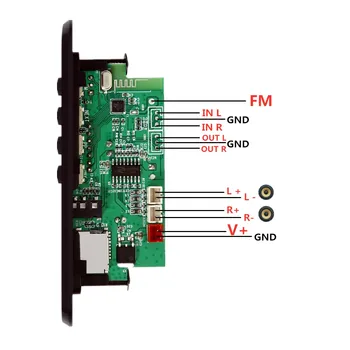 2*25W de Áudio do Carro do USB TF Rádio FM Módulo Bluetooth sem Fio MP3 WMA Decoder de Suporte de Placa 2*3W Amplificador com Controle Remoto