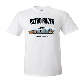 Moda 2019 Marca De Design De T-Shirts Americanos Fãs De Carros Gt40 T-Shirt. Retro Racer. Clássico. Carro De Corrida. Gt 40. Gt-40. Gráfica Tees