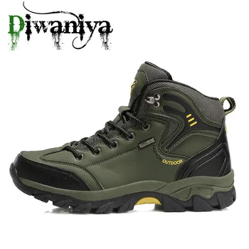 Diwaniya Homens Caminhadas Sapatos De Couro Impermeável Sapatos De Escalada & Pesca Sapatos Novos Popular Exterior Sapatos De Homens De Alta Top Botas De Inverno