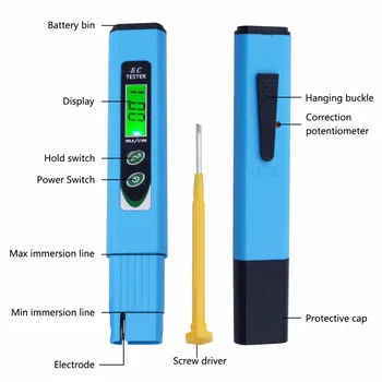 Digital nova, CE Testador de medidor CE-963 Testador TDS caneta Condutividade Qualidade da Água Ferramenta de Medição