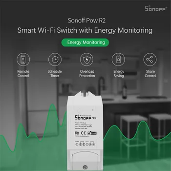 SONOFF ITEAD POW R2 16A 3500W wi-Fi Interruptor Controlador de Tempo Real o Consumo de Energia do Monitor de Medição Inteligente, Automação residencial
