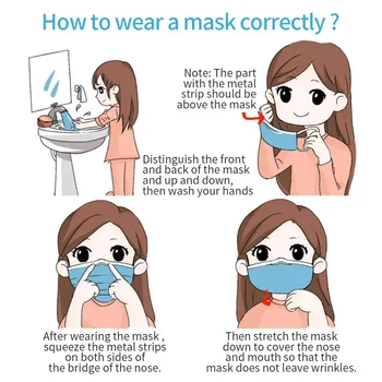 100 PCS Crianças Máscaras Descartáveis de Proteção Máscaras Mascarillas Filtros Mascarilla Boca Máscaras Respirável Filtração Máscara