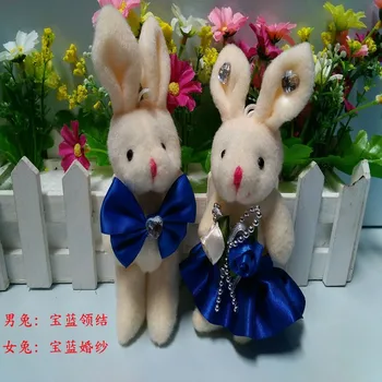 Um par de 15cm de Pelúcia casamento coelho casal, recheado de casamento coelho, articulados coelho o dia dos Namorados dom,10 de cores pode ser escolhido t