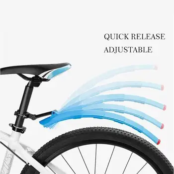 Bicicleta retrátil guarda-lamas-super resistente à pressão com brilhante lanterna traseira seguro moto equipamentos acessórios