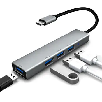 Portátil 3.1-Tipo C para USB 3.0 Múltiplos de 4 Portas Conversor de Cabo Adaptador Hub