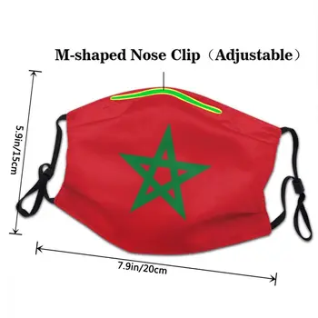 A Bandeira Do Marrocos Não-Descartável Máscara Facial Unissex Adulto Anti Poeira Tampa De Proteção Do Aparelho De Respiração Boca-Mufla