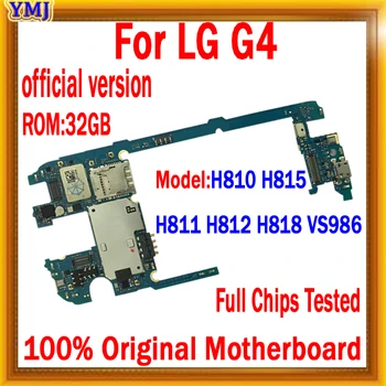 Completar placa Lógica para LG G4 H815 H810 H811 H812 VS986 placa-Mãe com Sistema Android,32GB Original da placa-Mãe