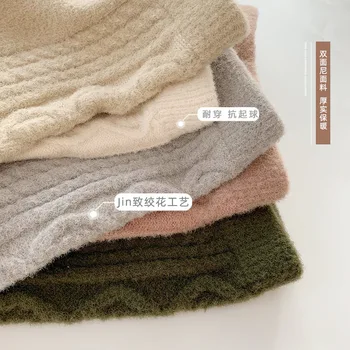 Meninas de calças de 2019 inverno espessamento de lã de tricô, calças de meninas' calças de algodão