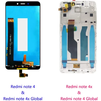 Para Xiaomi Redmi Nota 4 Display de LCD e Tela sensível ao Toque Com Quadro 5.5 Polegadas Testado Para Xiaomi Redmi Nota 4X Global MTK Helio X20