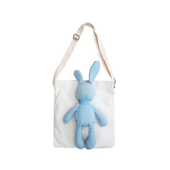 Moda Japonesa Coelho Personagem de desenho animado Sacola de Lona Animal bolsa de Transporte INS totes saco de ombro único saco saco bonito