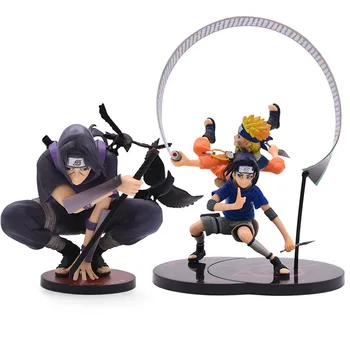 2 estilos de Naruto Figuras de Ação Uchiha Itachi, Uchiha Sasuke Naruto Figura de Ação do Modelo de Anime Brinquedo
