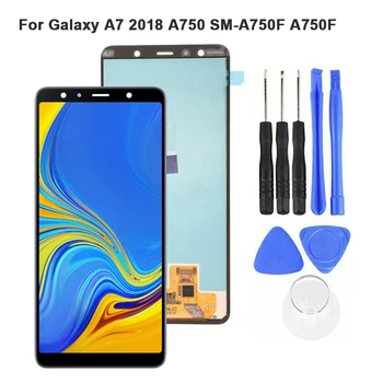Para Samsung A7 2018 A750 SM-A750F Tela LCD Touch screen Digitalizador para Samsung A7 2018 A750FN display tela lcd módulo de