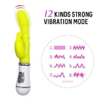 12 Velocidade do Vibrador Rabbit Vibrador G-spot Massagem do Clitóris Estimulador de Brinquedos Sexuais para as Mulheres Masturbador Feminino