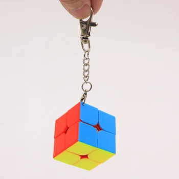 Moyu Mini Chave de Cadeia 3x3x3 2x2x2 Cubo Mágico Quebra-cabeça Adesivos Velocidade Cubo Chaveiro de Brinquedos Educativos Para Crianças de Presente de Game Cube