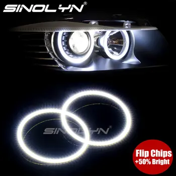 Sinolyn Angel Eyes Running Lights 68 80 95mm Halos For 2.5 WST/3.0 Koito Q5/Hella 3R G5 Lens Replacement Car Accessories DIY