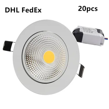 DHL, FEDEX downlight Conduzido Dimmable luz da ESPIGA do Ponto do Teto de Luz 5w 7w 9w 12w 85-265V teto recessed Luzes de Iluminação interna