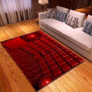 Estilo nórdico de Flanela Grande Tapete de Padrão Geométrico 3D Imprimiu Tapetes para Sala de estar, Quarto, Área de Tapete anti-derrapante cozinha, Tapete