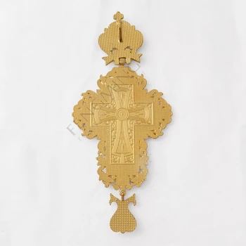 Padre / a cruz peitoral de Alta qualidade com revestimento de Ouro ortodoxa grega cruz Jóias cruz peitoral cadeia