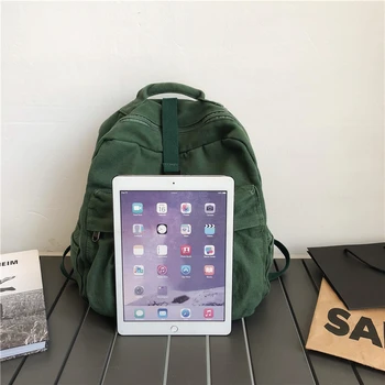 De lona, Mochilas Para as Mulheres 2020 Design de Moda dos Homens de Cor Sólida Grande Capacidade Backpack do Laptop Para Adolescentes de Viagem mochila da Escola Sac