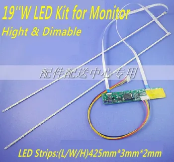19 polegadas de largura Dimable Retroiluminação LED Lâmpadas kit de Atualização Para o Monitor LCD 2 Tiras de LED Frete Grátis