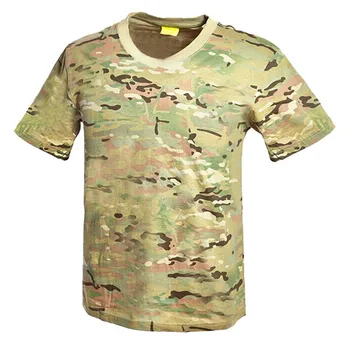 MEGE de Camuflagem Militar Respirável de Combate T-Shirt, os Homens Verão do Algodão do T-shirt, o Exército de Camo Acampamento Tees
