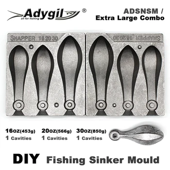 Adygil DIY de Pesca de Pargo Chumbada Molde ADSNSM/Extra Grande Combinação Snapper Chumbada 453g 566g 850g 3 Cavidades