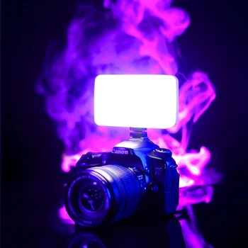 Vijim VL120 3200K-6500K LED Luz de Vídeo para a Câmera de DSLR Luz Com Caixa Macia de Cor RGB Filtro a Frio Bolso de Sapato Luz de Preenchimento