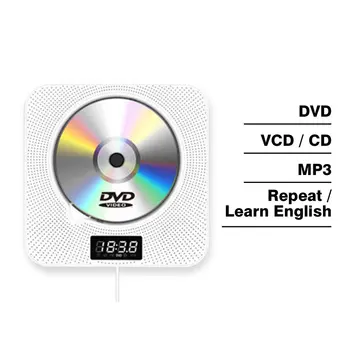DVD portátil com Leitor de CD / BT de Parede Montável Música do CD Player com Controle Remoto compatível com HDMI para TV Home CD Boombox