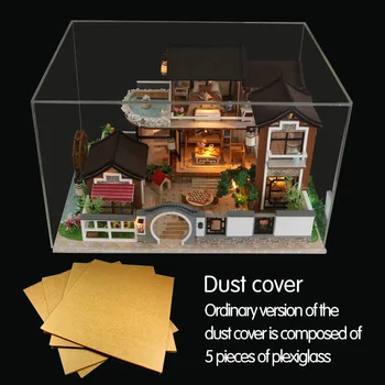 DIY Casa de bonecas em Miniatura em 3D de casas de Boneca Com Móveis Vintage Construção de Kits 3D em Casa Para Bonecas Brinquedos Para Crianças, Presente de Aniversário