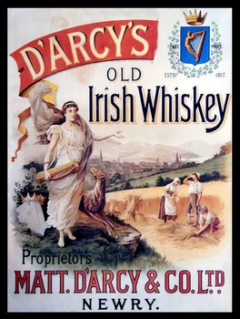Darcy Velho Uísque Irlandês, Retro, Vintage Sinal de Metal, Bar/Pub, Cozinha, Uísque