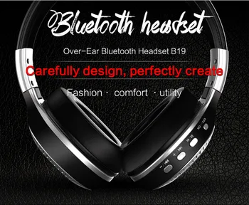 Zelote B19 sem Fio Bluetooth 4.1 Fone de ouvido TF MICROFONE de Rádio FM LCD Fones de ouvido de Alta bass Dupla Unidade Estéreo com Microfone Mãos-Livres