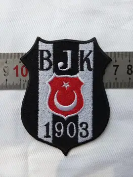 2pcs/lote de Futebol fussball club Equipa do Besiktas J. K. logotipo ferro em Patch Aufnaeher Applique Buegelbild Bordado turky