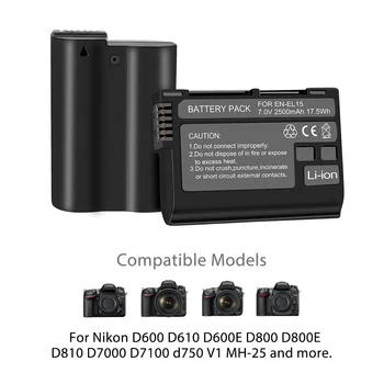 PALO 3pcs 2500mAh EN-EL15 PT EL15 ENEL15 7V caso da bateria para DSLR Nikon D600 D610 D800 D800E D810 D7000 D7100 D7200 l15