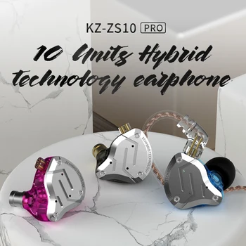 AK KZ ZS10 Pro 4BA+1DD Híbrido No Ouvido Fone de ouvido hi-fi Executando o Esporte Tampão de ouvido Fones de ouvido Fone de ouvido Earbud KZ ZS6 AS10 ZST ZS10 ZSN ZSX